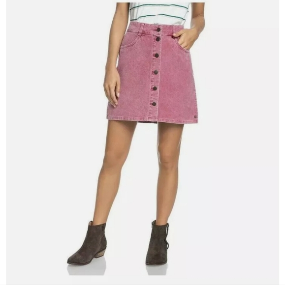 ROXY Pink Corduroy Highwaisted Skirt - Picture 2 of 7